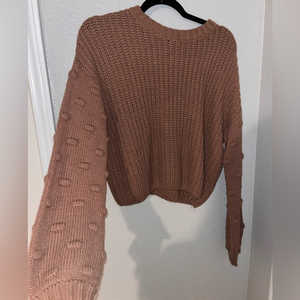 Moon & Madison Brown Knit Top Size S